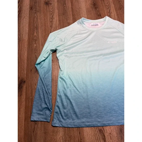 Columbia PFG Terminal Tackle Long Sleeve Fishing Shirt Blue Ombre Mens XL - Picture 3 of 12